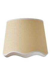 ValueLights Dutton Natural Fabric Scallop Edge Large Lamp Shade with LED Bulb in White - thumbnail 6