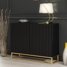 Mex Furniture LTD Sideboard Ripple 100cm - Black with Fluted Doors - thumbnail 5