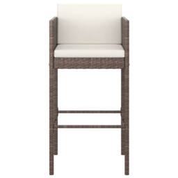 Berkfield Home 5 Piece Garden Bar Set with Cushions Poly Rattan Brown - thumbnail 4