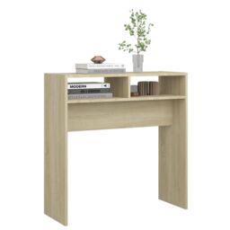 Berkfield Home Console Table Sonoma Oak 78x30x80 cm Engineered Wood in Brown - Size: 78 x 30 x 80 cm - thumbnail 4