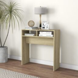 Berkfield Home Console Table Sonoma Oak 78x30x80 cm Engineered Wood in Brown - Size: 78 x 30 x 80 cm - thumbnail 1