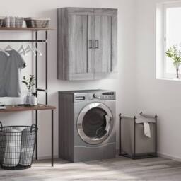 Berkfield Home Wall Mounted Cabinet Grey Sonoma 69.5x34x90 cm Engineered Wood - thumbnail 2