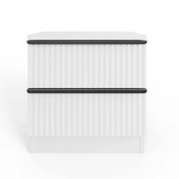 Nordara 2 Drawer Bedside Table Scalloped White Nightstand Ripple - Size: 50 cm x 70 cm - thumbnail 6