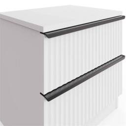Nordara 2 Drawer Bedside Table Scalloped White Nightstand Ripple - Size: 50 cm x 70 cm - thumbnail 7