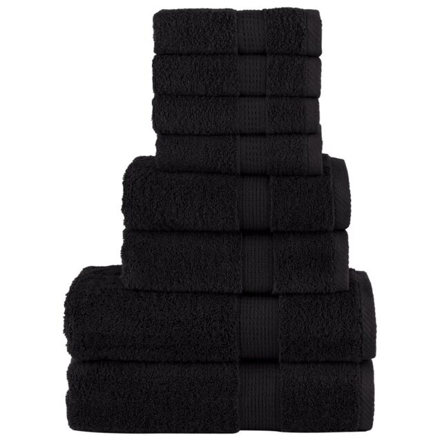Berkfield Home 8 Piece Premium Towel Set SOLUND Black 600 gsm - image 1