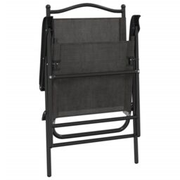 Berkfield Home Folding Garden Chairs 2 pcs Melange Grey Steel & Textilene - thumbnail 8