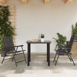 Berkfield Home Folding Garden Chairs 2 pcs Melange Grey Steel & Textilene - thumbnail 3