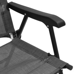 Berkfield Home Folding Garden Chairs 2 pcs Melange Grey Steel & Textilene - thumbnail 9