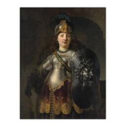 "Artery8 Bellona Roman Goddess of War Rembrandt Wall Art Poster Print in Grey - Size: W18"" x H24""" - thumbnail 1