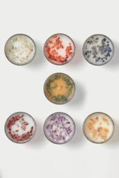 Homescapes Chakra candles gift set with healing crystals - set of 7 in Black - Size: 7 Pack - thumbnail 4
