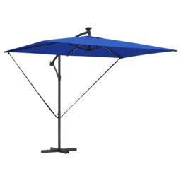 Berkfield Home Cantilever Banana Parasol with Lock Blue 294 x 200 x 254 cm - thumbnail 2