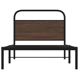 Berkfield Home Bed Frame Without Mattress 90x190 cm Single Brown Oak Engineered Wood - thumbnail 5