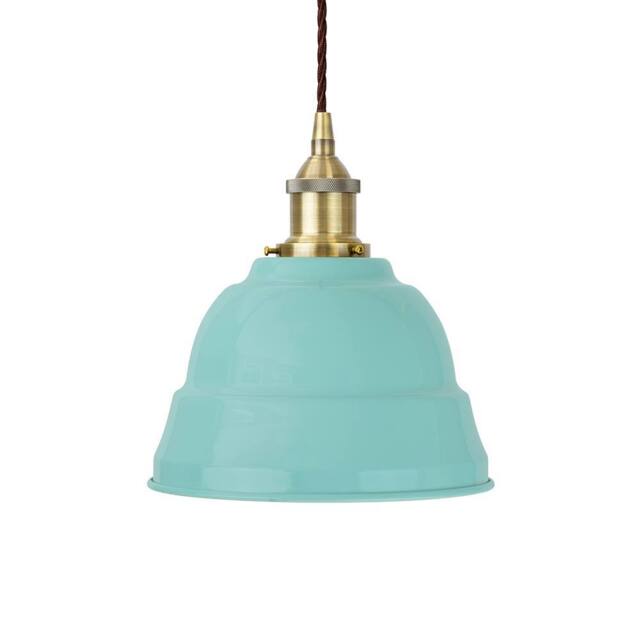 SE Home Duck Egg Blue Lincoln Pendant Light - Antique Brass - Brown Twisted - image 1