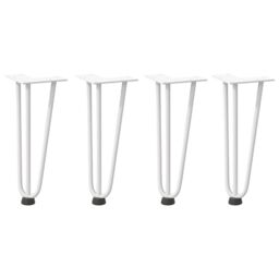Berkfield Home Hairpin Table Legs 4 pcs White 30 cm Solid Steel - thumbnail 2
