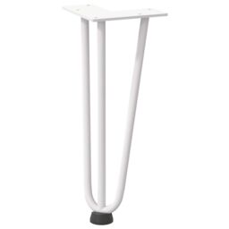 Berkfield Home Hairpin Table Legs 4 pcs White 30 cm Solid Steel - thumbnail 4