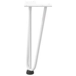 Berkfield Home Hairpin Table Legs 4 pcs White 30 cm Solid Steel - thumbnail 5