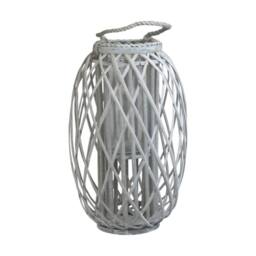 Red Hamper Grey Wash Willow Candle Lantern in Brown - thumbnail 1