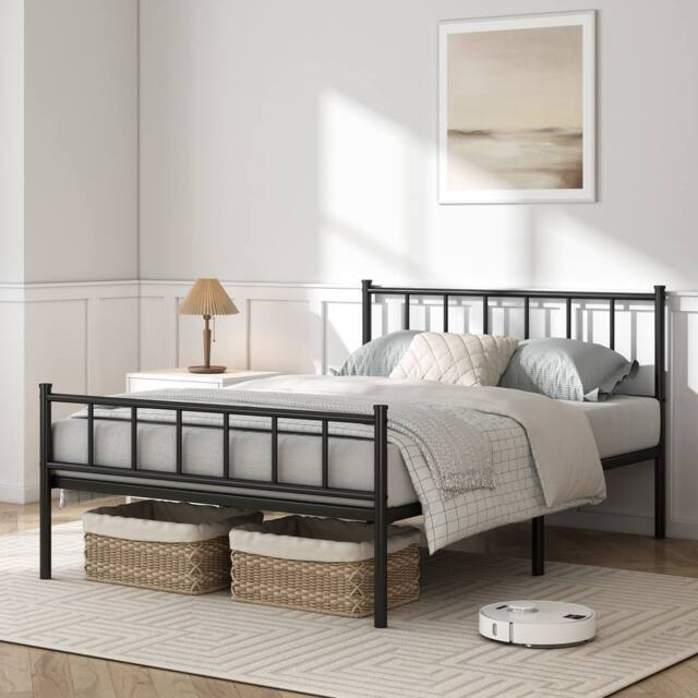 MCC Direct Metal Bed frame Bed Modern style Head & Footboard Finn in Black - Size: King - image 1