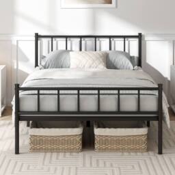 MCC Direct Metal Bed frame Bed Modern style Head & Footboard Finn in Black - Size: King - thumbnail 2