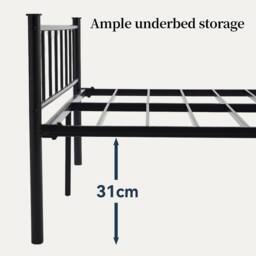 MCC Direct Metal Bed frame Bed Modern style Head & Footboard Finn in Black - Size: King - thumbnail 6