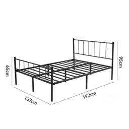 MCC Direct Metal Bed frame Bed Modern style Head & Footboard Finn in Black - Size: King - thumbnail 8