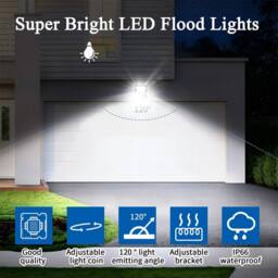 Kelvenix Outdoor Garden LED PIR Motion Floodlight - Waterproof Security Light in Black - thumbnail 4