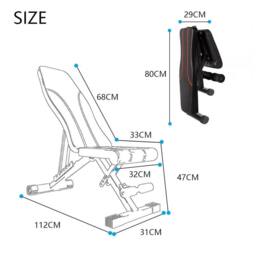 EONLION Adjustable Sit Up Weight Bench Foldable in Black - Size: 0-12 m - thumbnail 2