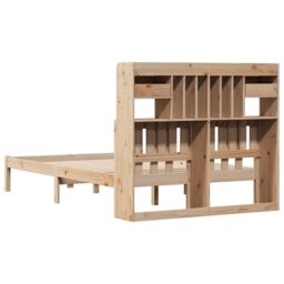 Berkfield Home Bookcase Bed without Mattress 135x190 cm Double Solid Wood Pine in Brown - thumbnail 6