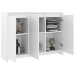 Berkfield Home Sideboard White 102x33x75 cm Engineered Wood - Size: 102 x 33 x 75 cm - thumbnail 4