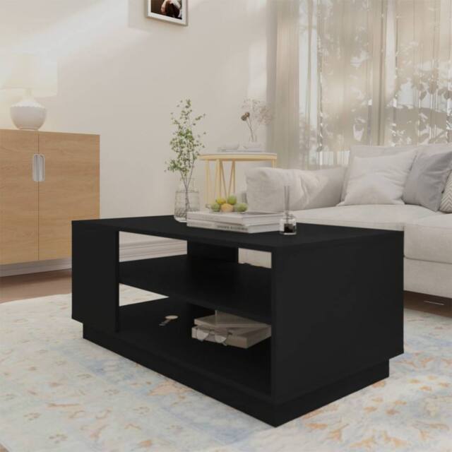 Berkfield Home Modern Coffee Table Black 102x55x43 cm Engineered Wood - Size: 102 x 55 x 43 cm - image 1