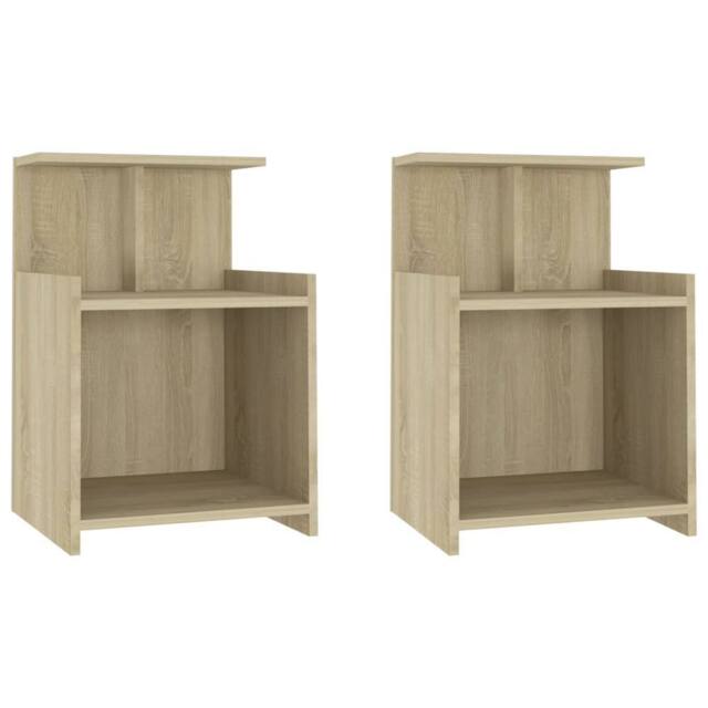 Berkfield Home Bed Cabinets 2 pcs Sonoma Oak 40x35x60 cm Engineered Wood in Light Brown - Size: 40 x 35 x 60 cm - image 1
