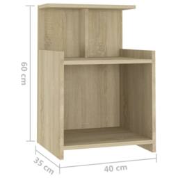 Berkfield Home Bed Cabinets 2 pcs Sonoma Oak 40x35x60 cm Engineered Wood in Light Brown - Size: 40 x 35 x 60 cm - thumbnail 7