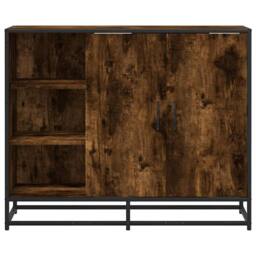 Berkfield Home Sideboard Smoked Oak 92x35x76 cm Engineered Wood in Brown - Size: 92 x 35 x 76 cm - thumbnail 4