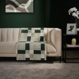 OHS Tartan Check Fleece Throw Winter Warm Soft Blanket in Dark Grey - Size: 120 cm x 150 cm - thumbnail 4