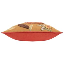 Wylder Mushroom Dell Embroidered 100% Cotton Cushion in Gold - Size: 45 cm x 45 cm - thumbnail 4