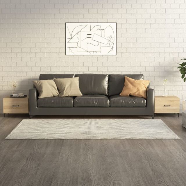 Berkfield Home Coffee Table with Metal Legs 2 pcs Sonoma Oak 50x50x40 cm in Brown - Size: 50 x 50 x 40 cm - image 1