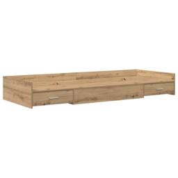 Berkfield Home Storage Bed Frame Artisan Oak 80 x 200 cm Engineered wood in Brown - thumbnail 1