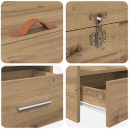 Berkfield Home Storage Bed Frame Artisan Oak 80 x 200 cm Engineered wood in Brown - thumbnail 9
