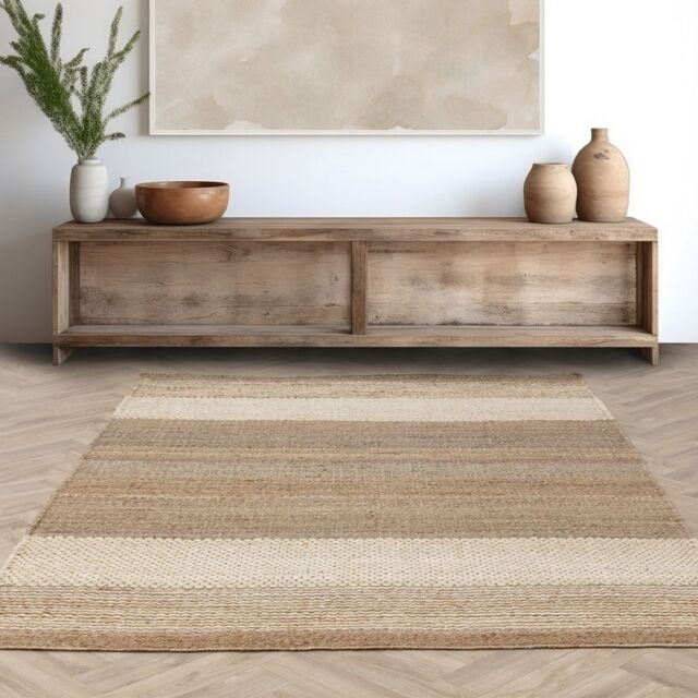The Rug Shop UK Cream Handmade Modern Easy to clean Machine Made Plain Area Rug - Size: 160 cm x 230 cm - image 1