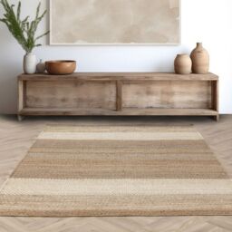 The Rug Shop UK Cream Handmade Modern Easy to clean Machine Made Plain Area Rug - Size: 160 cm x 230 cm - thumbnail 1