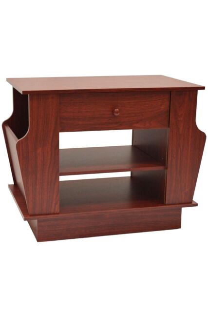 'Companion' - Storage Side  End Table With Magazine Rack - Large - Mahogany