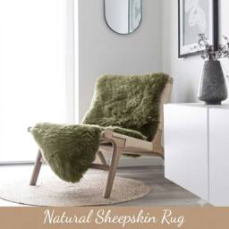 Infinity Leather Luxury Genuine Sheepskin Double Natural Fluffy Soft Real Wool Rug in Light Green - Size: 180 cm x 60 cm - thumbnail 4