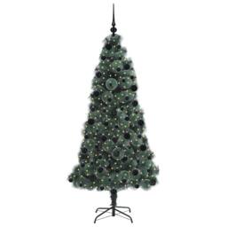 Berkfield Home Artificial Pre-lit Christmas Tree with Ball Set Green 210 cm - thumbnail 3