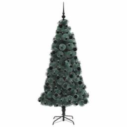 Berkfield Home Artificial Pre-lit Christmas Tree with Ball Set Green 210 cm - thumbnail 4