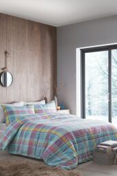 Appletree 'Applecross Check' 100% Brushed Heavyweight Cotton Duvet Cover Set - Size: King - thumbnail 1