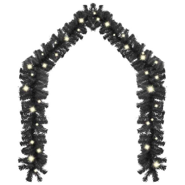 Berkfield Home Cosy Christmas Garland with LED Lights 10 m Black - image 1