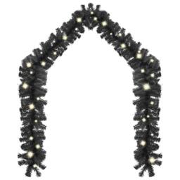 Berkfield Home Cosy Christmas Garland with LED Lights 10 m Black