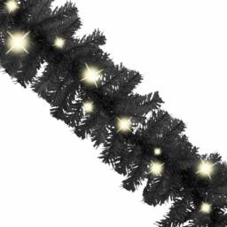 Berkfield Home Cosy Christmas Garland with LED Lights 10 m Black - thumbnail 4