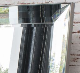 Agenzia 14 Large Venetian Art Deco Glass Framed Wall Mirror 109cm x 79cm in Silver - thumbnail 2