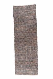 Homescapes Real Leather Handwoven Pattern Hall Runner, 66 x 200 cm in Brown - Size: 66 cm x 200 cm - thumbnail 3